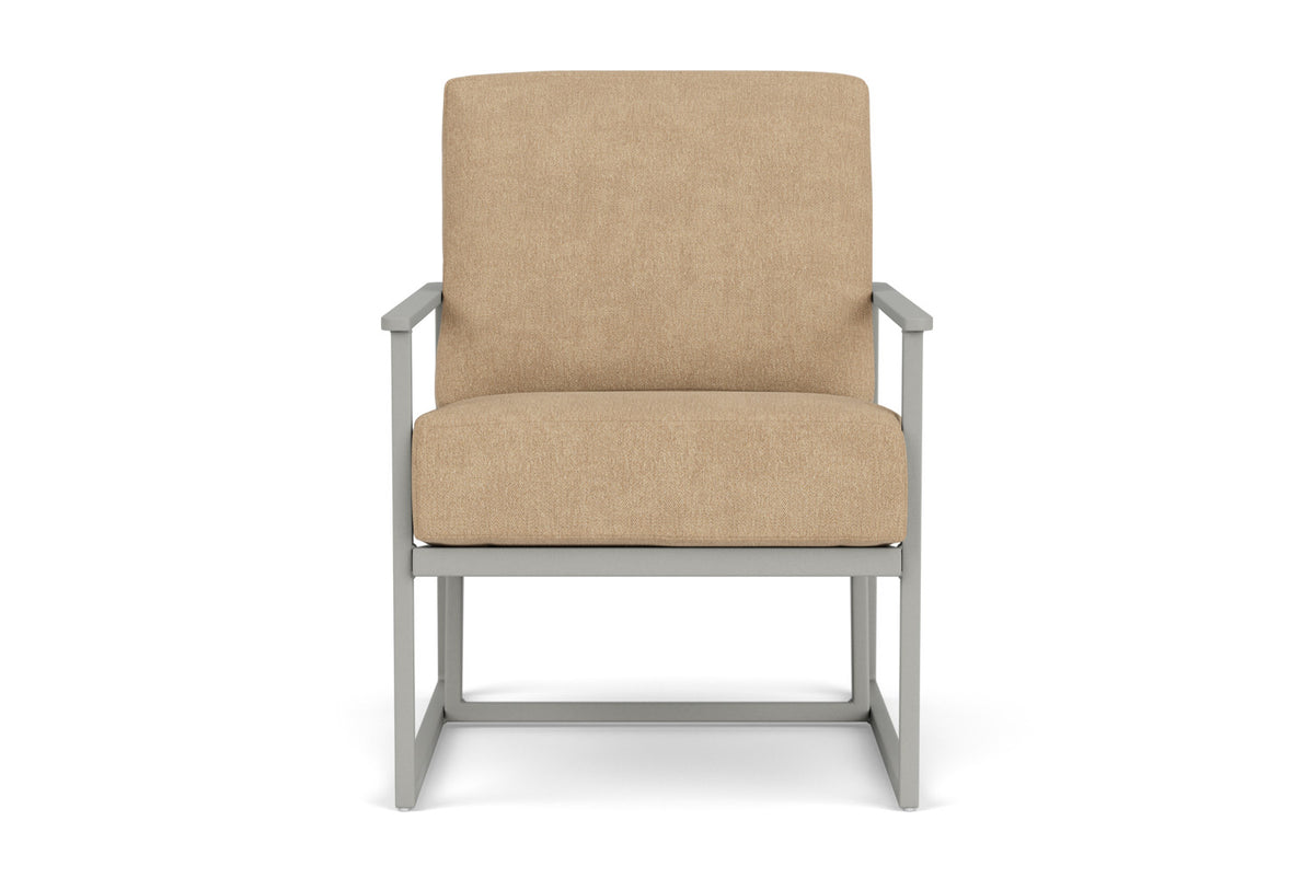 Lloyd Flanders Summit Lounge Chair in Platinum with Hayden Sand fabric
