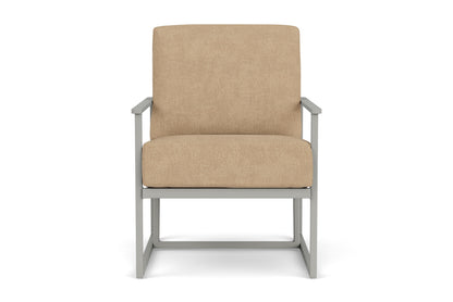 Lloyd Flanders Summit Lounge Chair in Platinum with Hayden Sand fabric