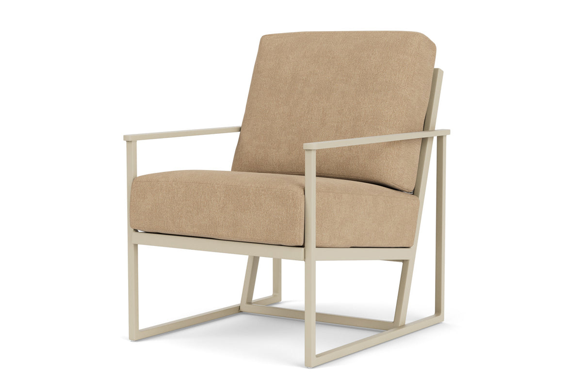 Lloyd Flanders Summit Lounge Chair in Linen with Hayden Sand fabric, view 10