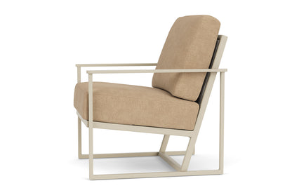 Lloyd Flanders Summit Lounge Chair in Linen with Hayden Sand fabric, view 9