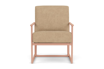 Lloyd Flanders Summit Lounge Chair in Rosewood with Hayden Sand fabric