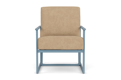 Lloyd Flanders Summit Lounge Chair in Stillwater with Hayden Sand fabric