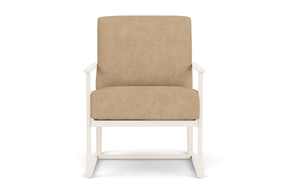 Lloyd Flanders Summit Lounge Chair in Ivory with Hayden Sand fabric