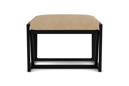 Lloyd Flanders Summit Ottoman in Ebony with Hayden Sand fabric