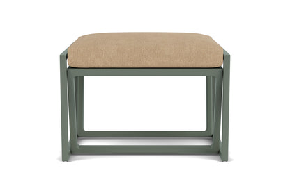 Lloyd Flanders Summit Ottoman in Spruce with Hayden Sand fabric