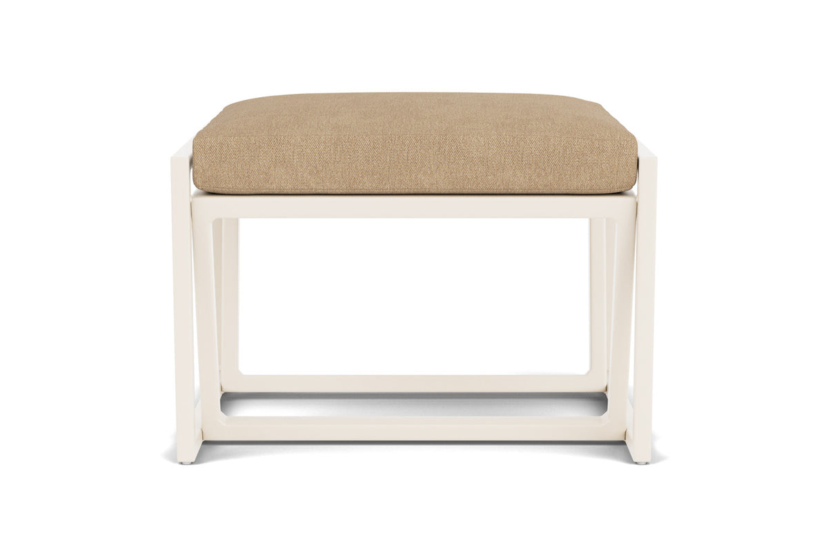 Lloyd Flanders Summit Ottoman in Ivory with Hayden Sand fabric