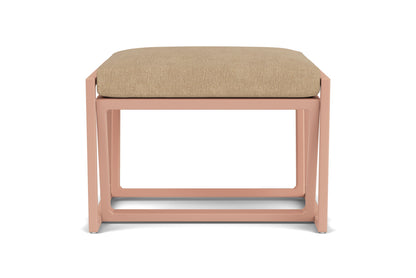 Lloyd Flanders Summit Ottoman in Rosewood with Hayden Sand fabric