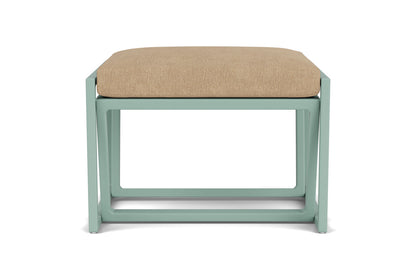 Lloyd Flanders Summit Ottoman in Sea Glass with Hayden Sand fabric