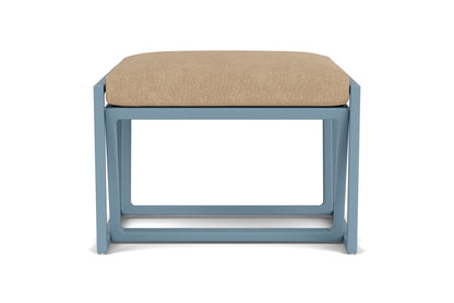 Lloyd Flanders Summit Ottoman in Stillwater with Hayden Sand fabric