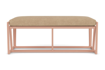 Lloyd Flanders Summit Loveseat Ottoman in Rosewood with Hayden Sand fabric