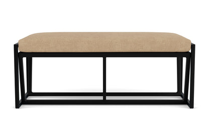 Lloyd Flanders Summit Loveseat Ottoman in Ebony with Hayden Sand fabric