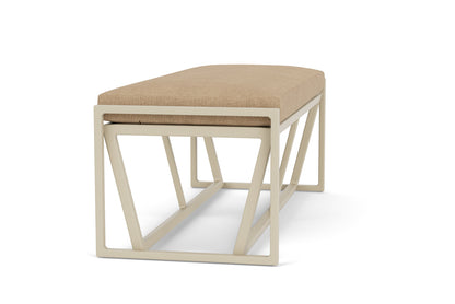 Lloyd Flanders Summit Loveseat Ottoman in Linen with Hayden Sand fabric, view 4