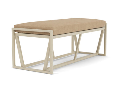 Lloyd Flanders Summit Loveseat Ottoman in Linen with Hayden Sand fabric, view 3