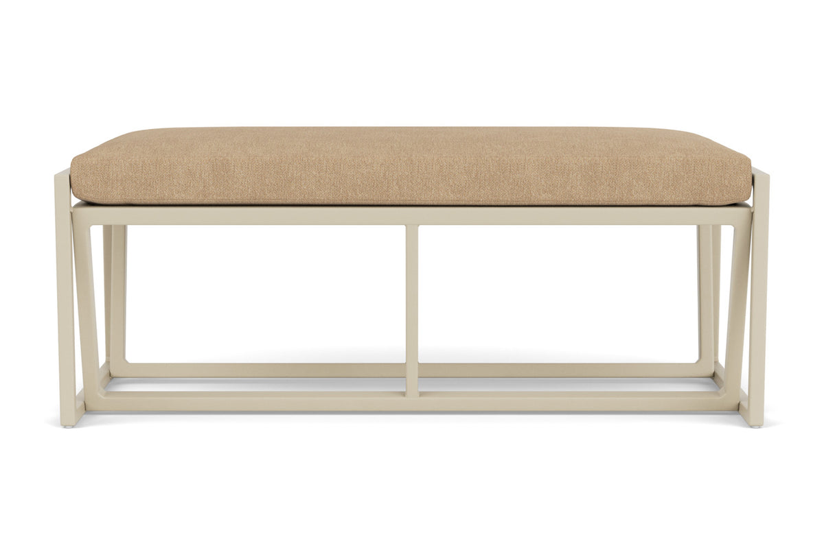 Lloyd Flanders Summit Loveseat Ottoman in Linen with Hayden Sand fabric, view 7