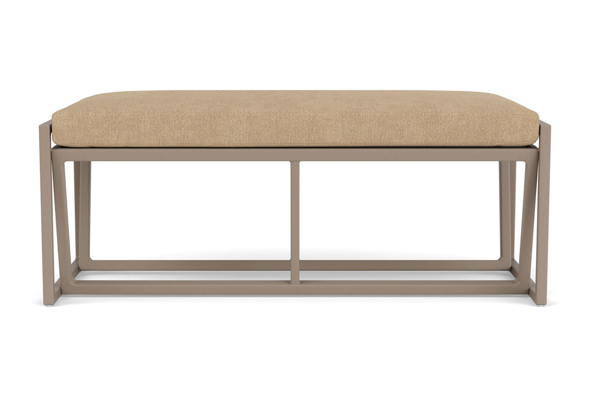 Lloyd Flanders Summit Loveseat Ottoman in French Beige with Hayden Sand fabric