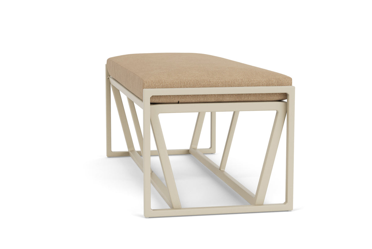 Lloyd Flanders Summit Loveseat Ottoman in Linen with Hayden Sand fabric, view 5