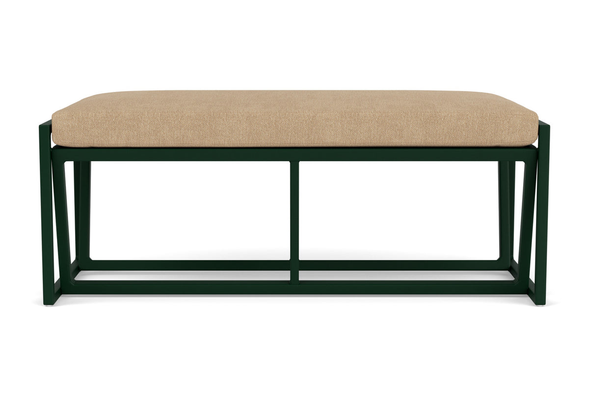 Lloyd Flanders Summit Loveseat Ottoman in Woodland with Hayden Sand fabric