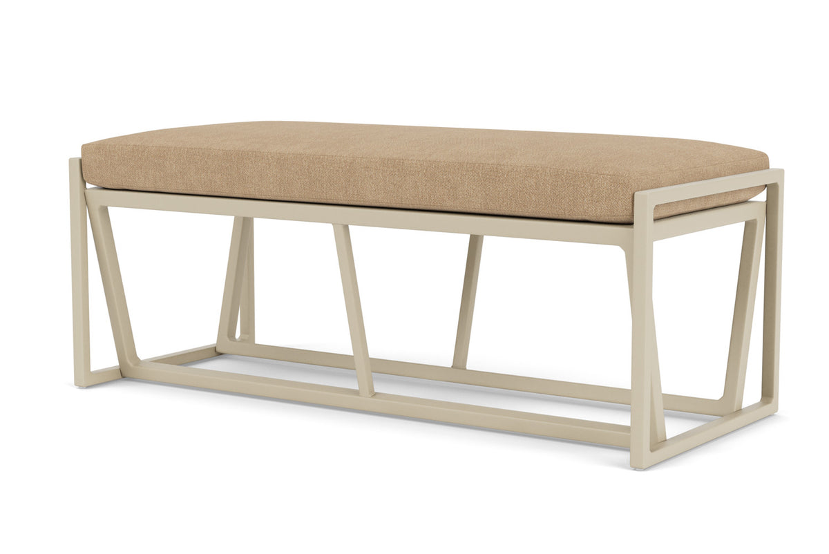 Lloyd Flanders Summit Loveseat Ottoman in Linen with Hayden Sand fabric, view 10
