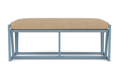 Lloyd Flanders Summit Loveseat Ottoman in Stillwater with Hayden Sand fabric