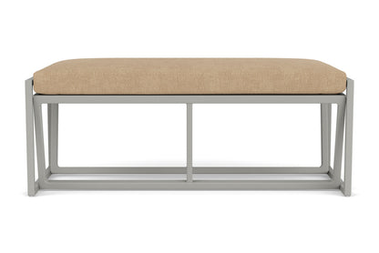 Lloyd Flanders Summit Loveseat Ottoman in Platinum with Hayden Sand fabric