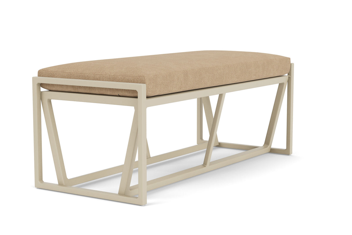 Lloyd Flanders Summit Loveseat Ottoman in Linen with Hayden Sand fabric, view 8