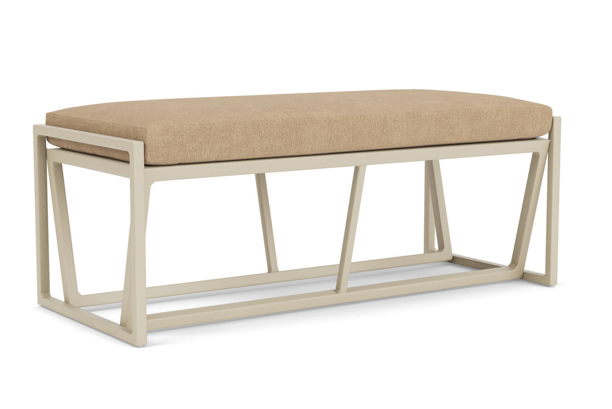 Lloyd Flanders Summit Loveseat Ottoman in Linen with Hayden Sand fabric, view 2