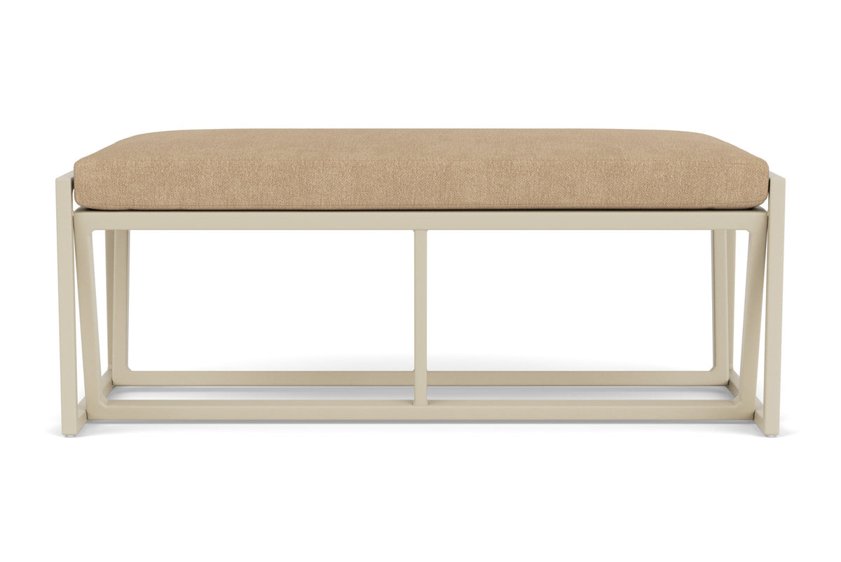 Lloyd Flanders Summit Loveseat Ottoman in Linen with Hayden Sand fabric