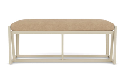 Lloyd Flanders Summit Loveseat Ottoman in Linen with Hayden Sand fabric