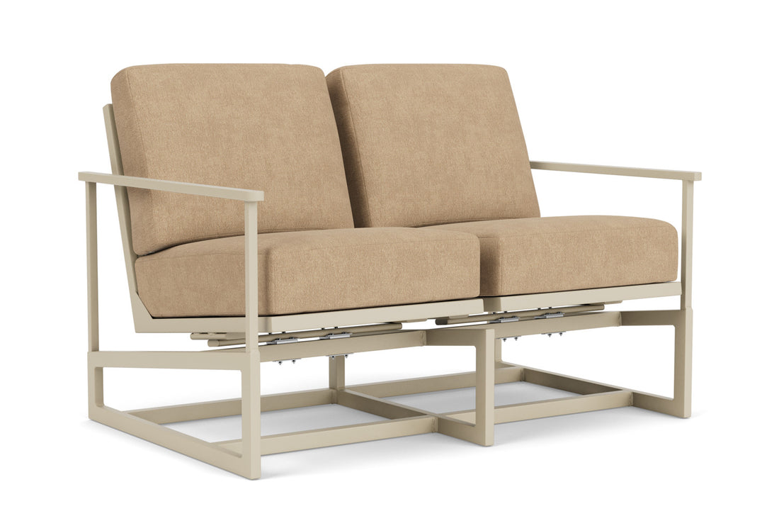 Lloyd Flanders Summit Spring Rocker Loveseat in Linen with Hayden Sand fabric, view 2