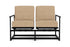 Lloyd Flanders Summit Spring Rocker Loveseat in Ebony with Hayden Sand fabric