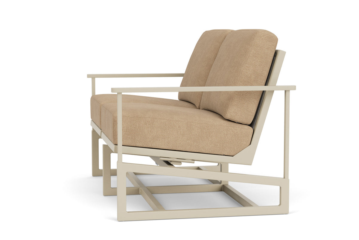Lloyd Flanders Summit Spring Rocker Loveseat in Linen with Hayden Sand fabric, view 9