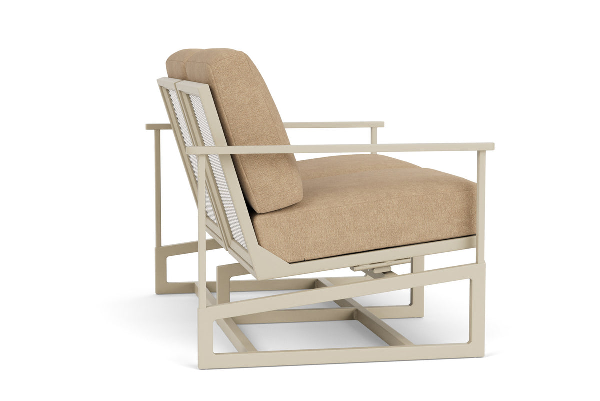 Lloyd Flanders Summit Spring Rocker Loveseat in Linen with Hayden Sand fabric, view 5