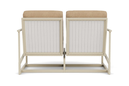 Lloyd Flanders Summit Spring Rocker Loveseat in Linen with Hayden Sand fabric, view 7