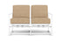 Lloyd Flanders Summit Spring Rocker Loveseat in Matte White with Hayden Sand fabric