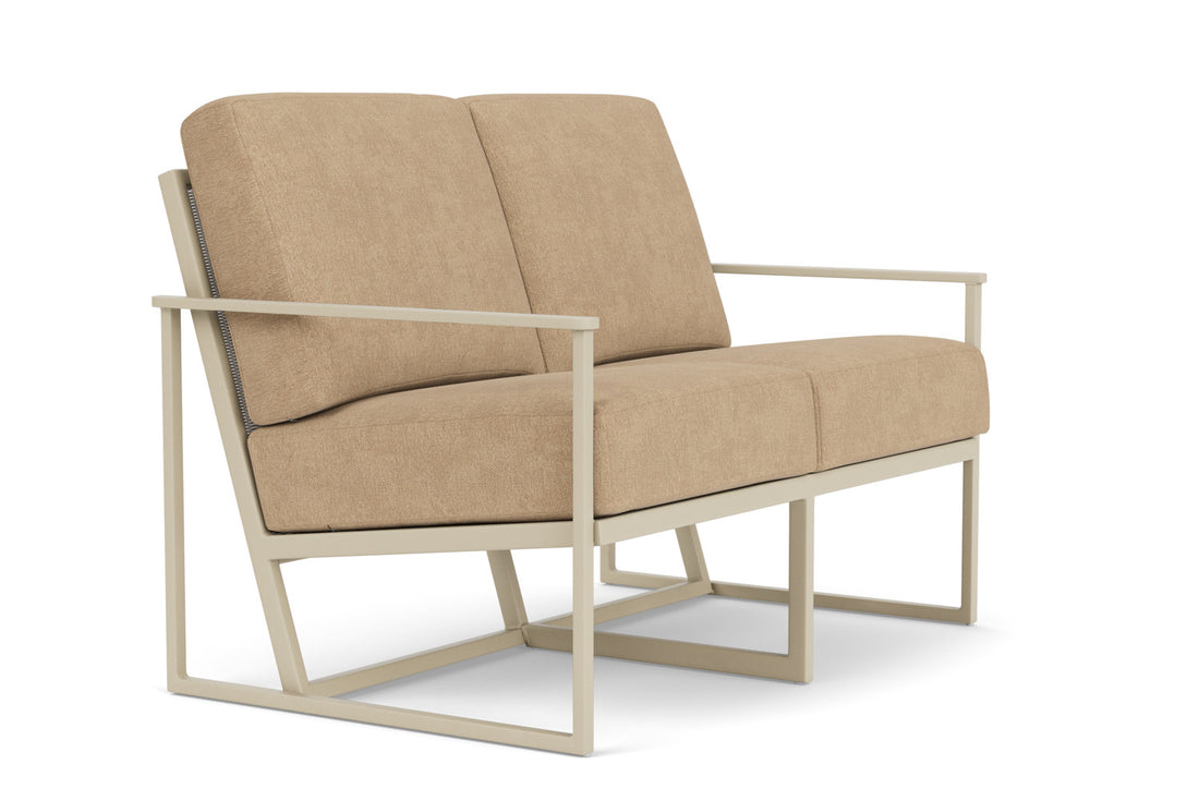 Lloyd Flanders Summit Loveseat in Linen with Hayden Sand fabric, view 3