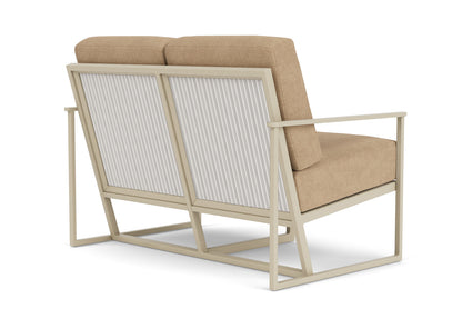 Lloyd Flanders Summit Conversation Set in Linen with Hayden Sand fabric, view 6