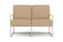 Lloyd Flanders Summit Loveseat in Linen with Hayden Sand fabric