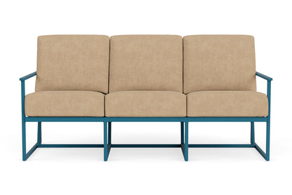 Lloyd Flanders Summit Sofa in Peacock with Hayden Sand fabric