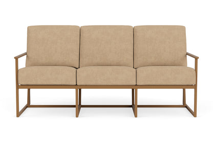 Lloyd Flanders Summit Living Room Set in Hickory with Hayden Sand fabric
