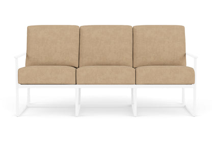 Lloyd Flanders Summit Sofa in White with Hayden Sand fabric