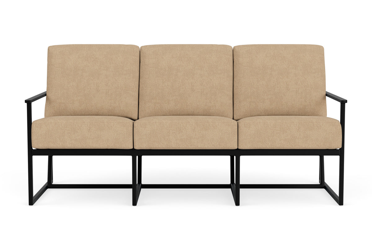 Lloyd Flanders Summit Sofa in Ebony with Hayden Sand fabric