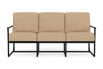 Lloyd Flanders Summit Sofa in Ebony with Hayden Sand fabric