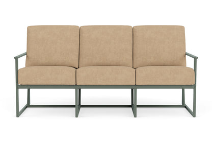 Lloyd Flanders Summit Sofa in Spruce with Hayden Sand fabric