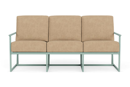 Lloyd Flanders Summit Sofa in Sea Glass with Hayden Sand fabric