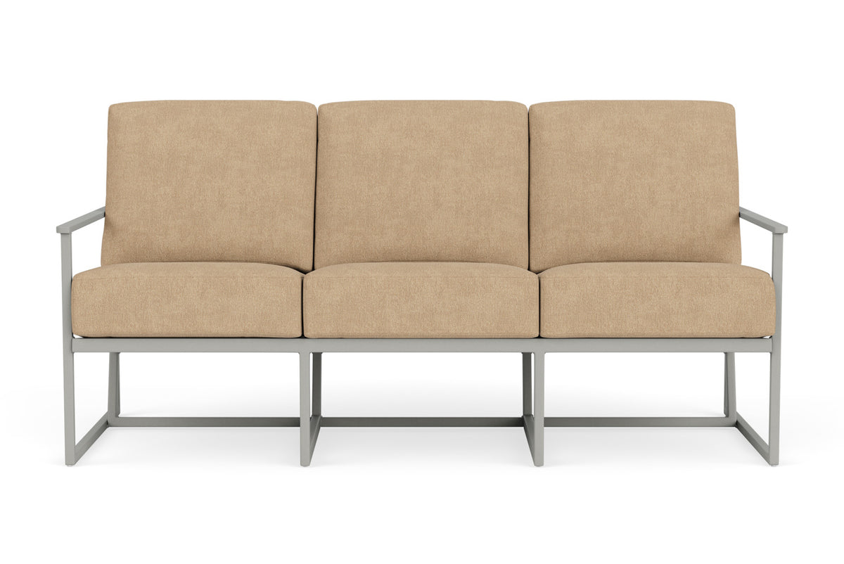 Lloyd Flanders Summit Sofa in Platinum with Hayden Sand fabric