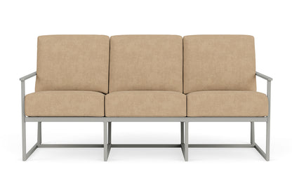 Lloyd Flanders Summit Sofa in Platinum with Hayden Sand fabric
