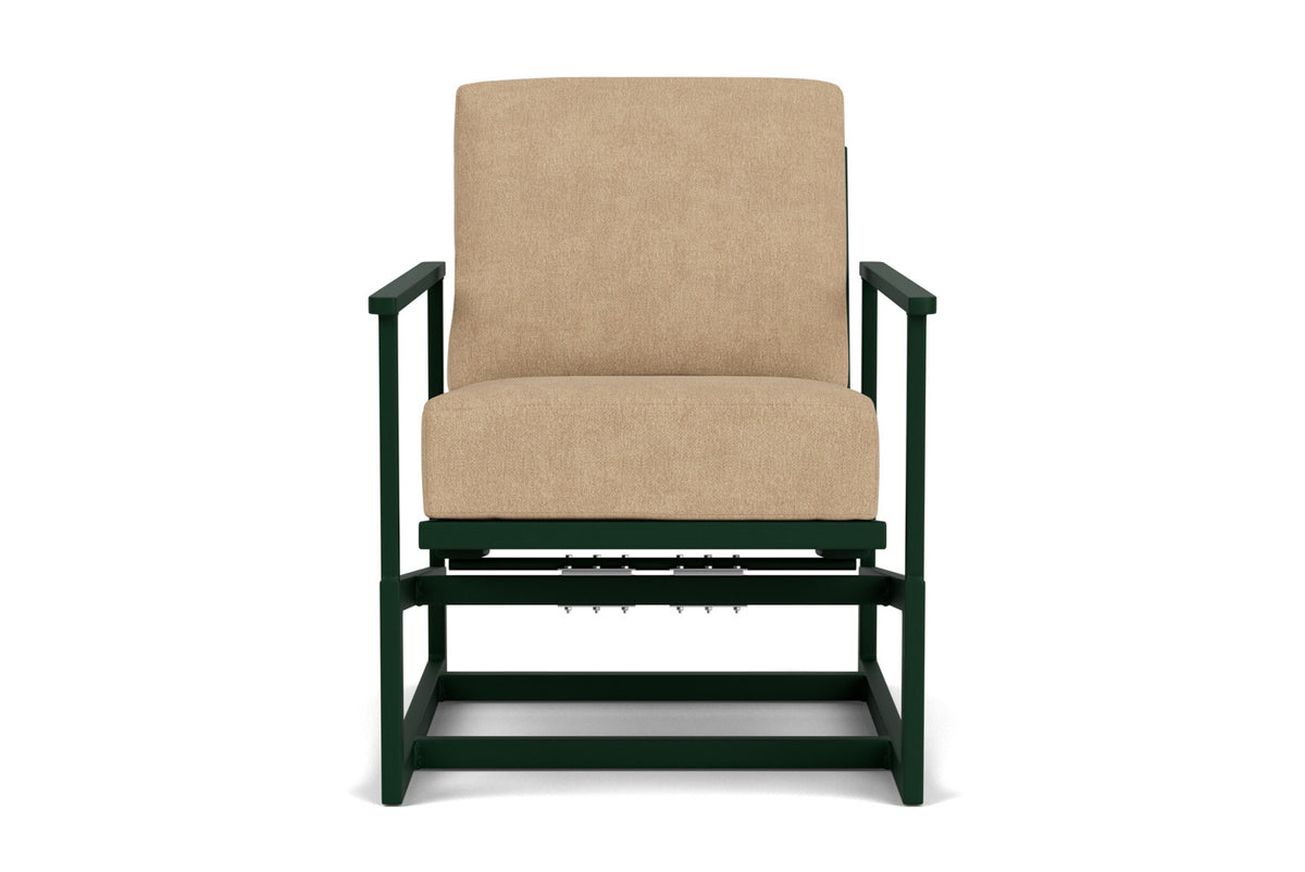 Lloyd Flanders Summit Spring Rocker in Woodland with Hayden Sand fabric