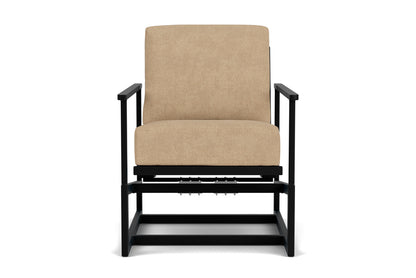 Lloyd Flanders Summit Spring Rocker in Ebony with Hayden Sand fabric