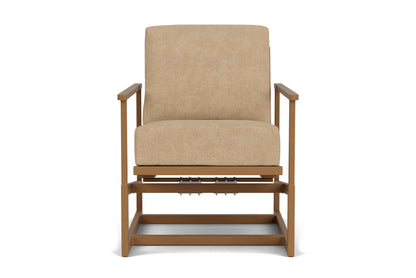 Lloyd Flanders Summit Spring Rocker in Hickory with Hayden Sand fabric