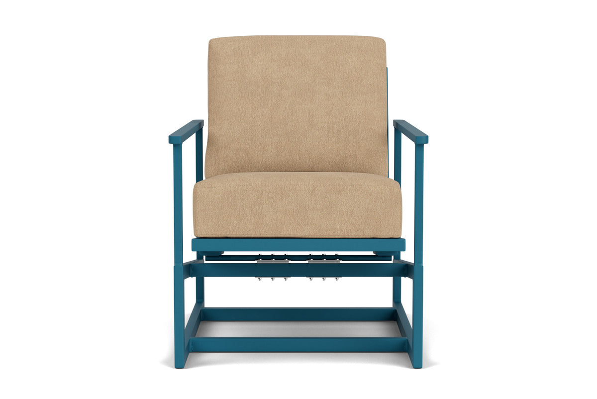 Lloyd Flanders Summit Spring Rocker in Peacock with Hayden Sand fabric
